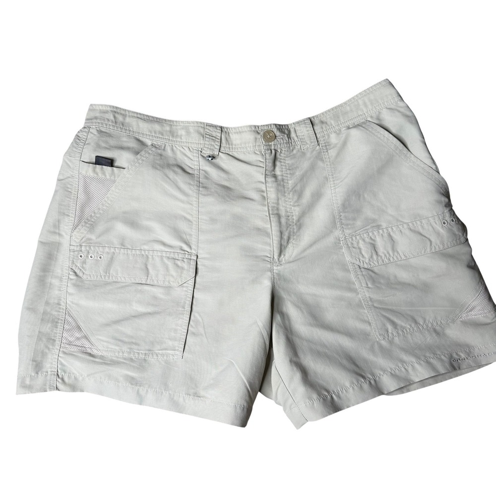 Columbia PFG Fishing Shorts Cargo Omni-Shade Outdoor‎ Beige Size 40